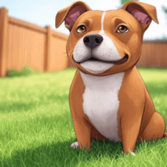 Comic American Staffordshire Terrier