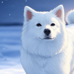 Comic American Eskimo Dog