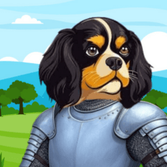 Comic King Charles Cavalier Dog 1