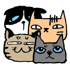 Gather around, cat face art series