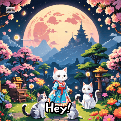 Moonlit Cats: A Whimsical Greeting Set