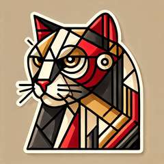 Strong Cubism Cat Stamps