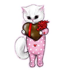 Cute cat stickers full of love