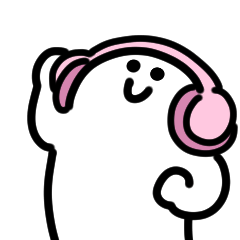 にっこりピンクの動くスタンプ