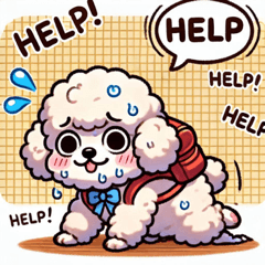 Clumsy Toy Poodle Stickers2@SFW