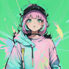 green pastel girl