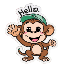 Friendly Monkey Greetings Sticker