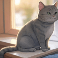 Comic American Shorthair Cat 2