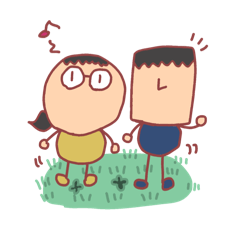 たのしい5人家族のスタンプ