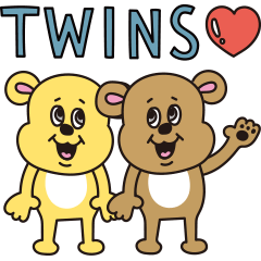 twins colorful animals