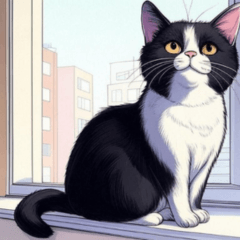 Comic American Shorthair Cat 17