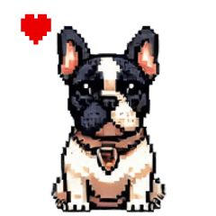 Pixel art,french bulldog