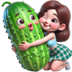 I Love Cucumbers Kiss