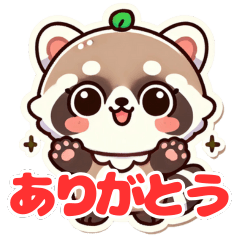 Cute Japanese raccoon stamp