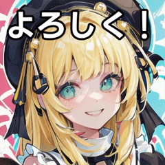 Cute sticker of blonde girl