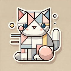 Small Cubism Cat Stamps