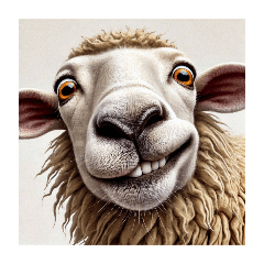 [For arrangement] Funny face sheep