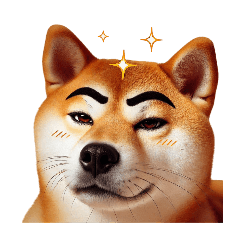 I drew eyebrows on a Shiba Inu