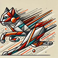 Fast Cubism Cat Stamps