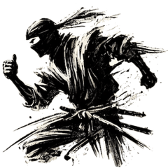 Stylish Ink-Drawn Ninja Stickers