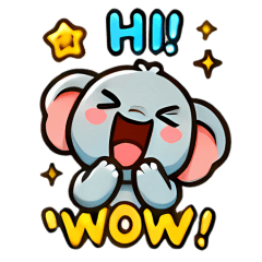 Adorable Elephant Expressions Stickers