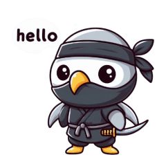 Cute ninja shoebill sticker 001