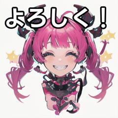 Little devil girl smile sticker