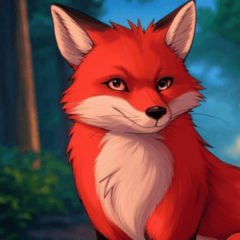 comic red fox