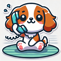 "Kooikerhondje on the Phone"