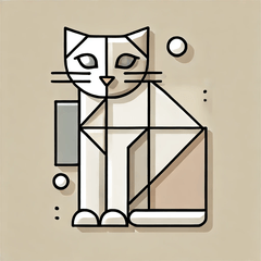 Simple Cubism Cat Stamps