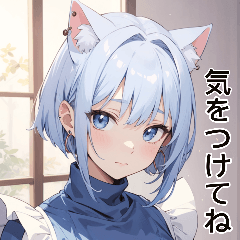 Purple cat-eared maid