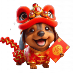 Lion Dance Dachshund Continuous Good