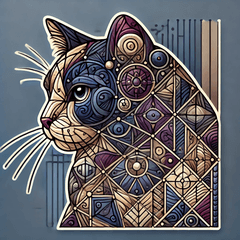 Complex Cubism Cat Stamps