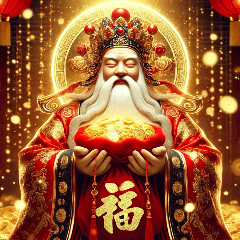 New Year's greeting card of the God of