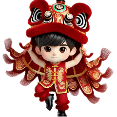 Cute boys in Chinese day (Big sticker)