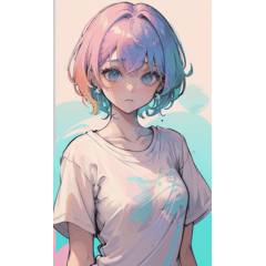 可愛い半袖Tシャツ女子