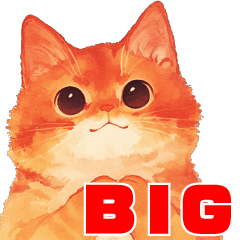 【BIG】オレンジ色の猫の定番で年中使える