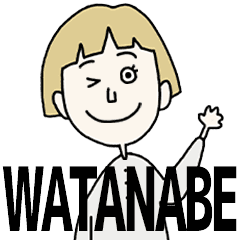 WATANABE's BLONDE BOB hair MOVESTICKER!!