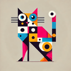 Mismatched Cubist Cat