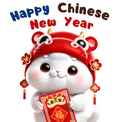 Cute hippo cat : CNY greetings! (BIG)