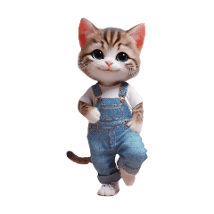 For arrangement] Kitten wearing overalls