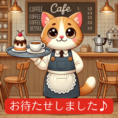 Cozy Cafe Cat Stickers