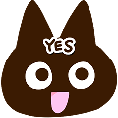 Cute Simple Black cat Sticker7