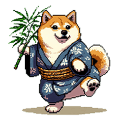 Pixel art new year fat shiba re