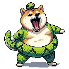 Pixel art new year snake fat shiba re