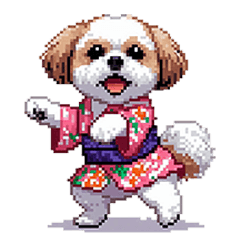 Pixel art new year Shih Tzu re