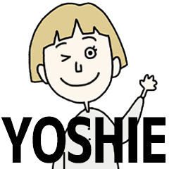 YOSHIE's BLONDE BOB hair MOVE STICKER!!