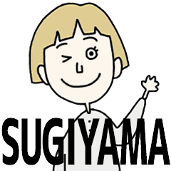 SUGIYAMA's BLONDE BOB hair MOVE STICKER!