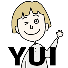 YUI's BLONDE BOB hair MOVE STICKER!!