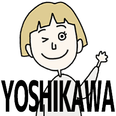 YOSHIKAWA's BLONDE BOB hair MOVE STICKER